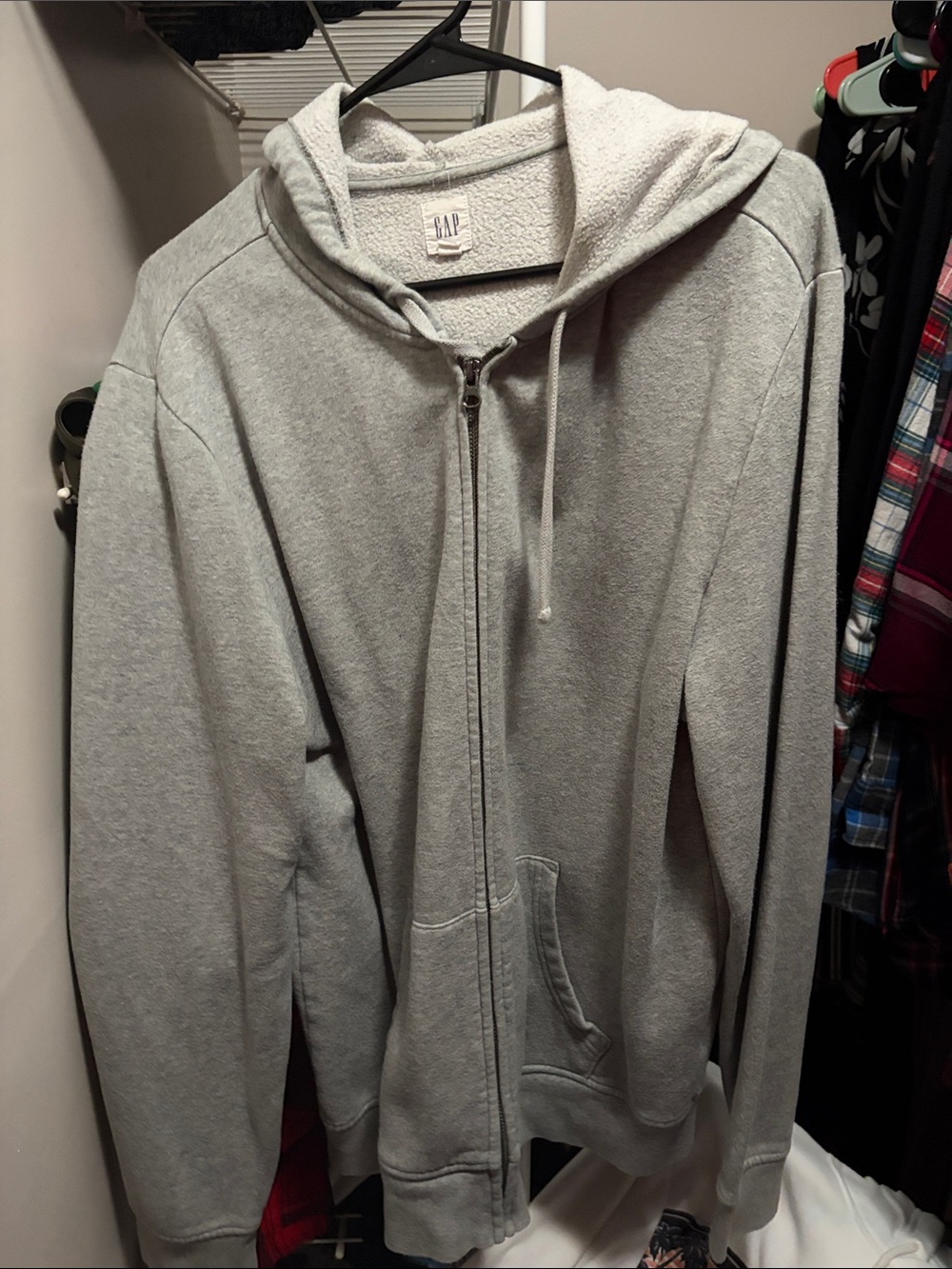 GAP Men's Heather Gray Full-Zip Hoodie
